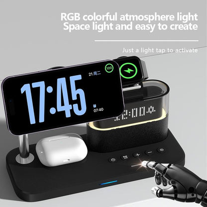 15W Wireless Charger Clock Lamp Multifunctional - Black Tristar Online
