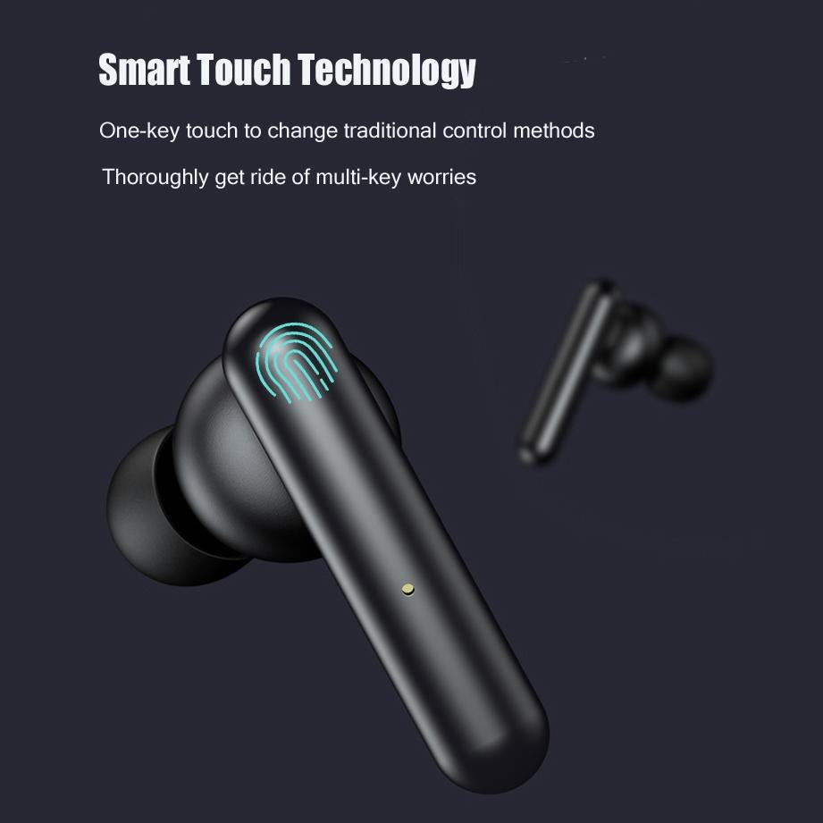 Mini Touch Control Tws Wireless Earphones with Mic & Charger Box - Black Tristar Online