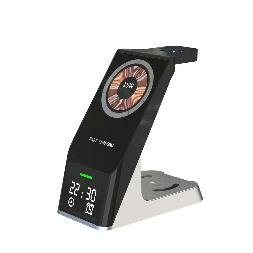 15W 6 In 1 Magnetic Wireless Charger With Clock For Iwatch / Airpods Tristar Online