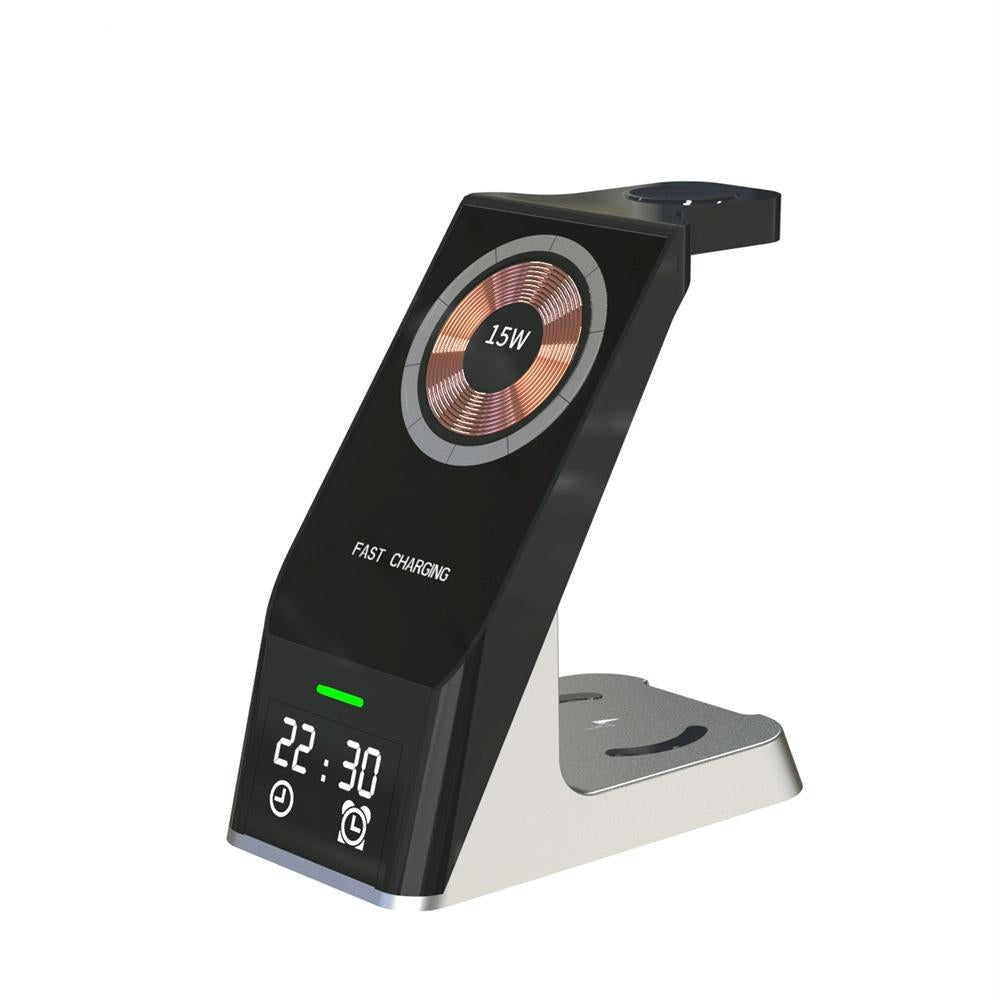 15W 6 In 1 Magnetic Wireless Charger With Clock For Iwatch / Airpods Tristar Online