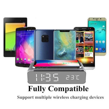 Wireless Charging Desktop Phone With Clock & Temperature Display - Silver Tristar Online