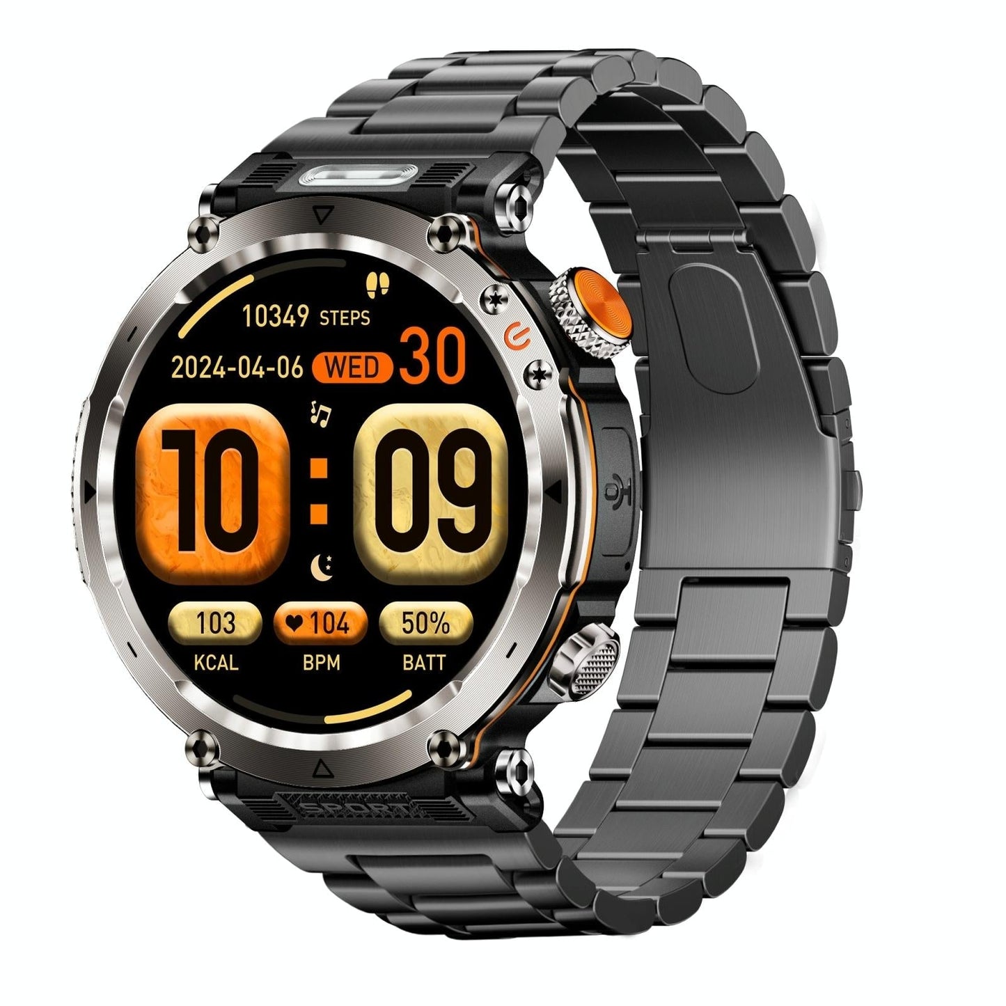 Waterproof Smart Watch With Flashlight Banknote Detector And Compass - Steel Band Tristar Online