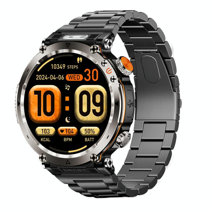 Waterproof Smart Watch With Flashlight Banknote Detector And Compass - Steel Band Tristar Online