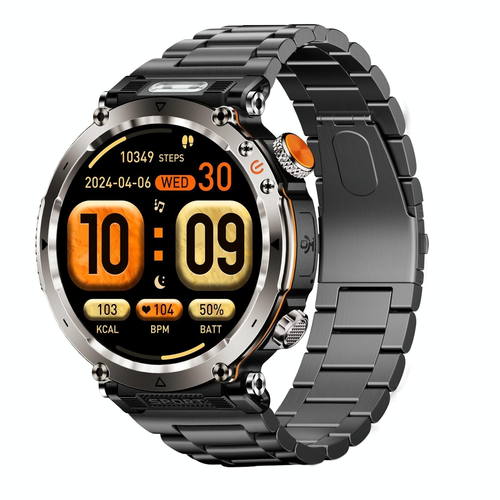 Waterproof Smart Watch With Flashlight Banknote Detector And Compass - Steel Band Tristar Online