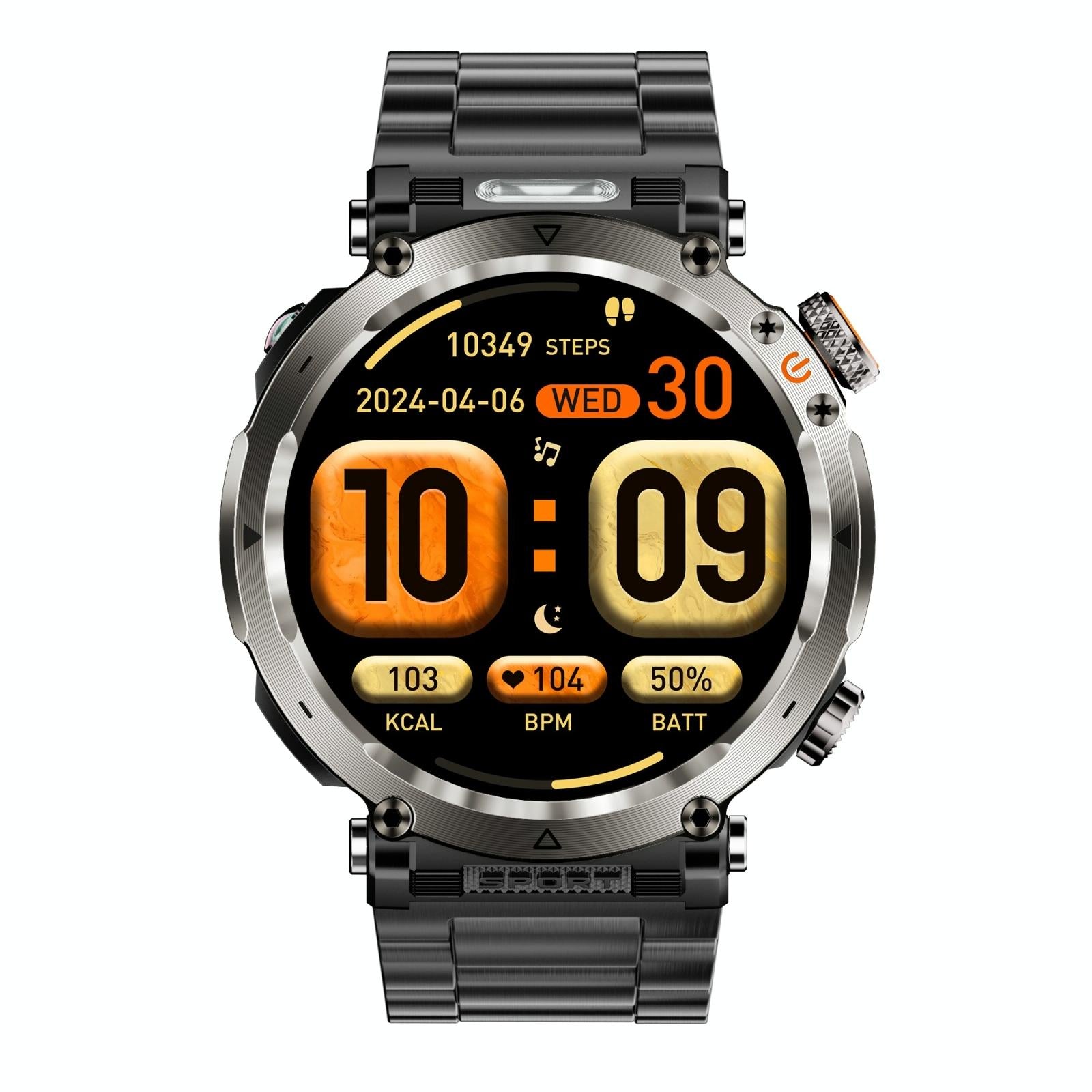 Waterproof Smart Watch With Flashlight Banknote Detector And Compass - Steel Band Tristar Online