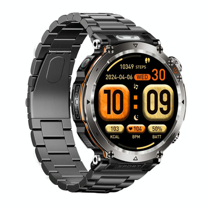 Waterproof Smart Watch With Flashlight Banknote Detector And Compass - Steel Band Tristar Online