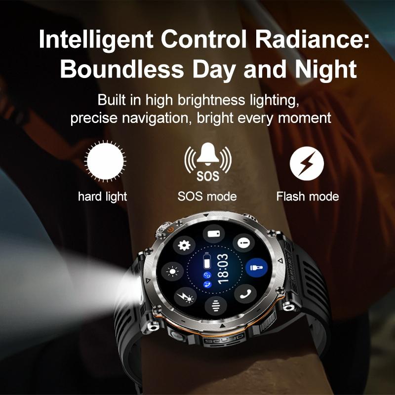 Waterproof Smart Watch With Flashlight Banknote Detector And Compass - Steel Band Tristar Online
