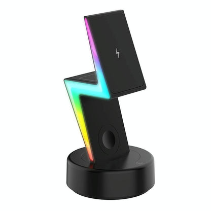 3 In 1 Rgb Light Magnetic Phone Holder With Wireless Charging - White Tristar Online