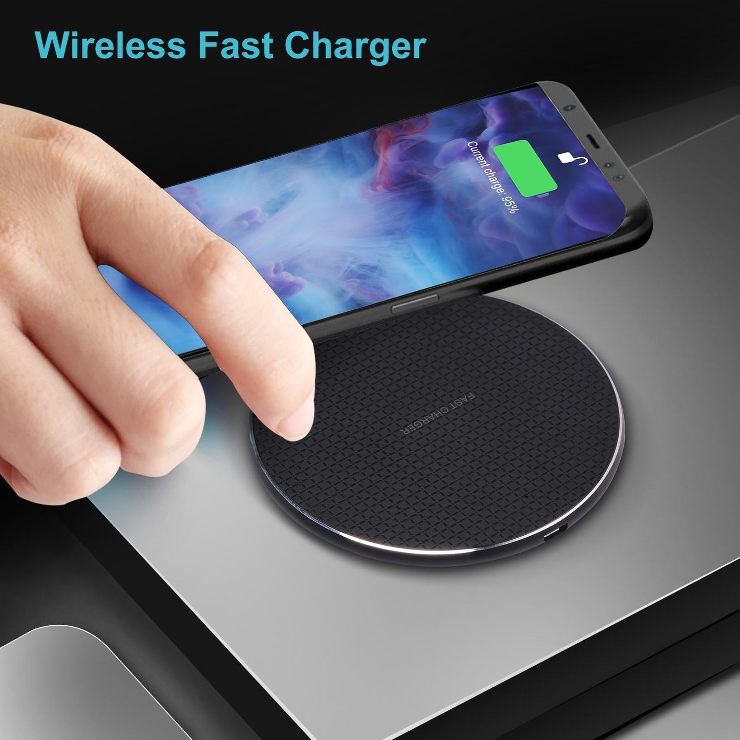 15W Plaid Desktop Wireless Charger - Black Tristar Online