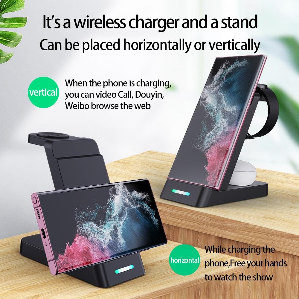 15W 3 In 1 Wireless Charger For Samsung Watch And Galaxy Buds - White Tristar Online