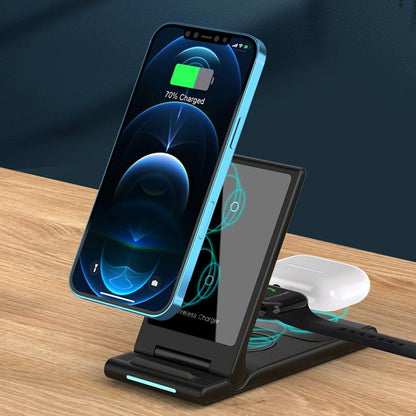 15W Foldable 3 In 1 Wireless Charger Black Tristar Online