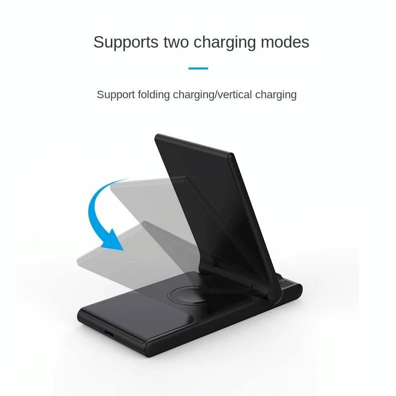 15W Foldable 3 In 1 Wireless Charger Black Tristar Online