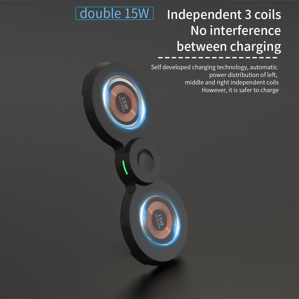 15W 3 In 1 Transparent Magnetic Wireless Charger Tristar Online