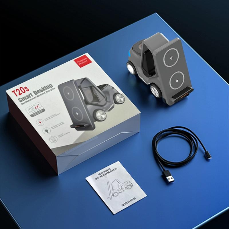 15W 3 In 1 Forklift Wireless Charger With Led Light - Gray Tristar Online