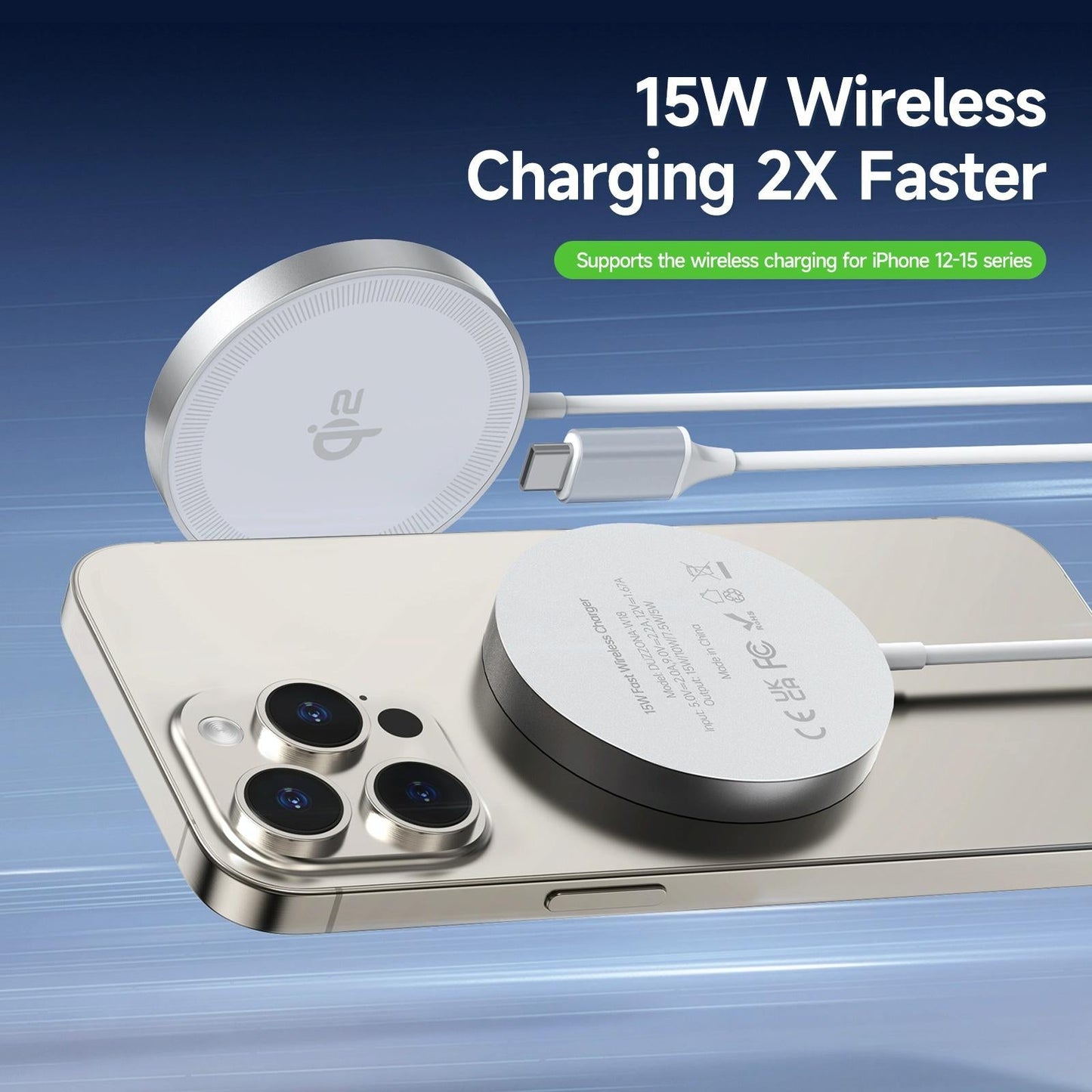 15W Magnetic Suction Wireless Charger White Tristar Online