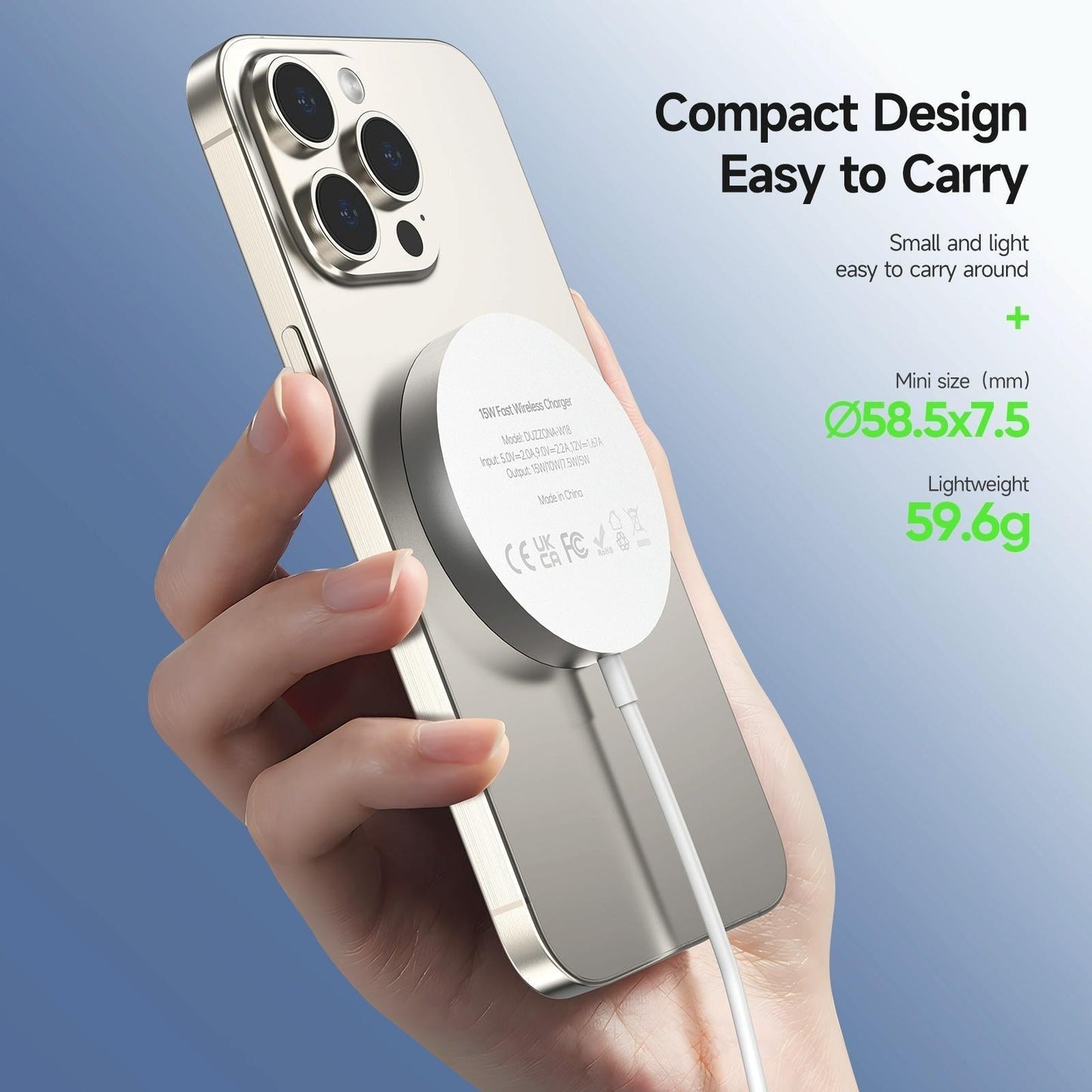 15W Magnetic Suction Wireless Charger White Tristar Online