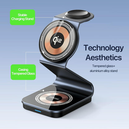 15W 3 In 1 Magnetic Wireless Charger Stand Black Tristar Online