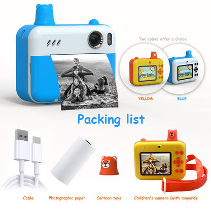 1080p Children's Camera with 2.36 Hd Led Display and Thermal Printing - Instant Capture - Yellow Tristar Online