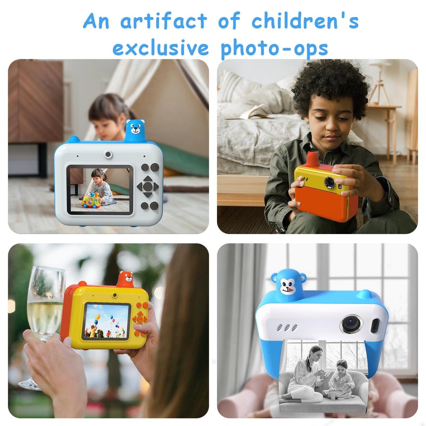 1080p Children's Camera with 2.36 Hd Led Display and Thermal Printing - Instant Capture - Yellow Tristar Online