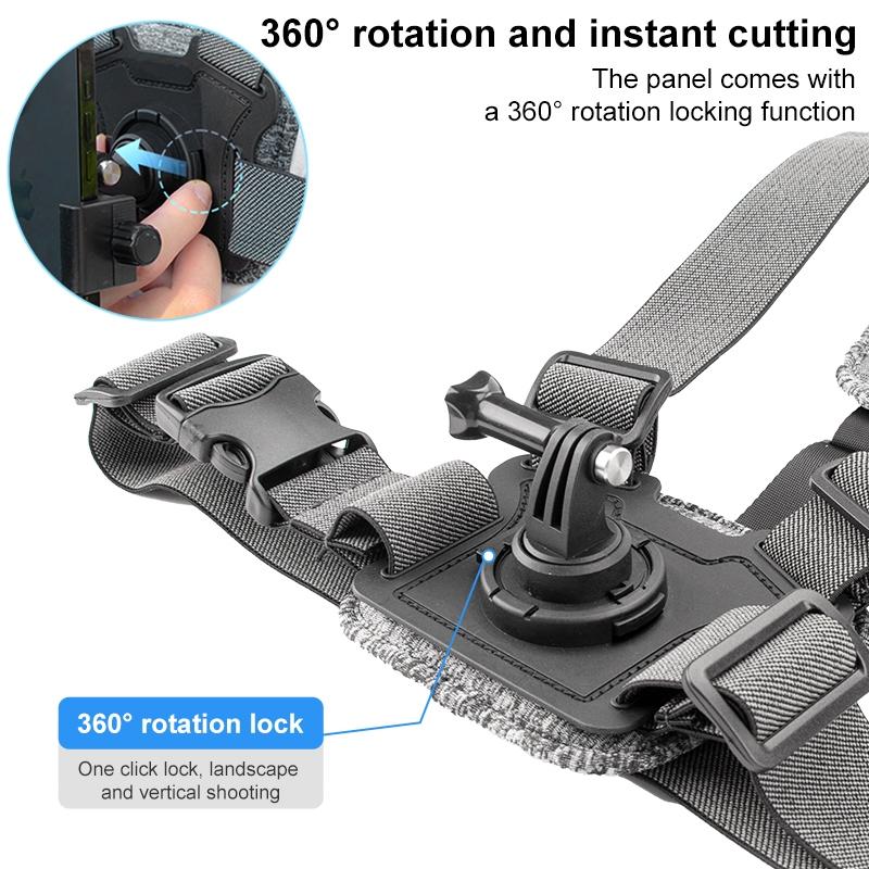 Adjustable Chest Strap with Mount and Screw - 6 In 1 360 Phone Clamp Tristar Online