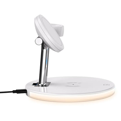 15W 3 In 1 Magnetic Wireless Charger For Phones Watches And Airpods With Led Light - Black Tristar Online