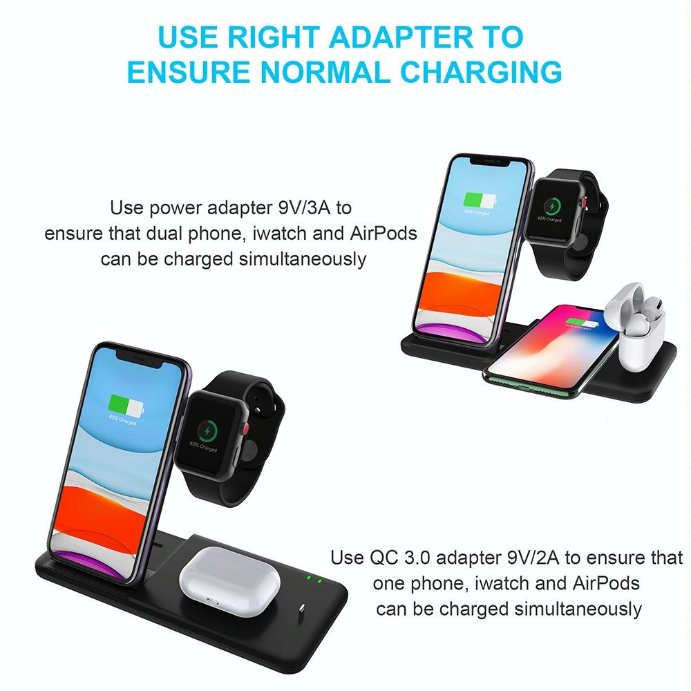 4 In 1 Wireless Charger Stand For Iphone Apple Watch Airpods Dual Phone Charging Black Tristar Online