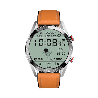 Leather Strap Amoled Smart Watch With Heart Rate And Blood Pressure Monitoring - Black Tristar Online