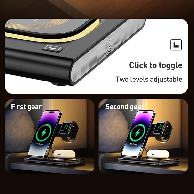 15W 3 In 1 Foldable Wireless Charger - White Tristar Online