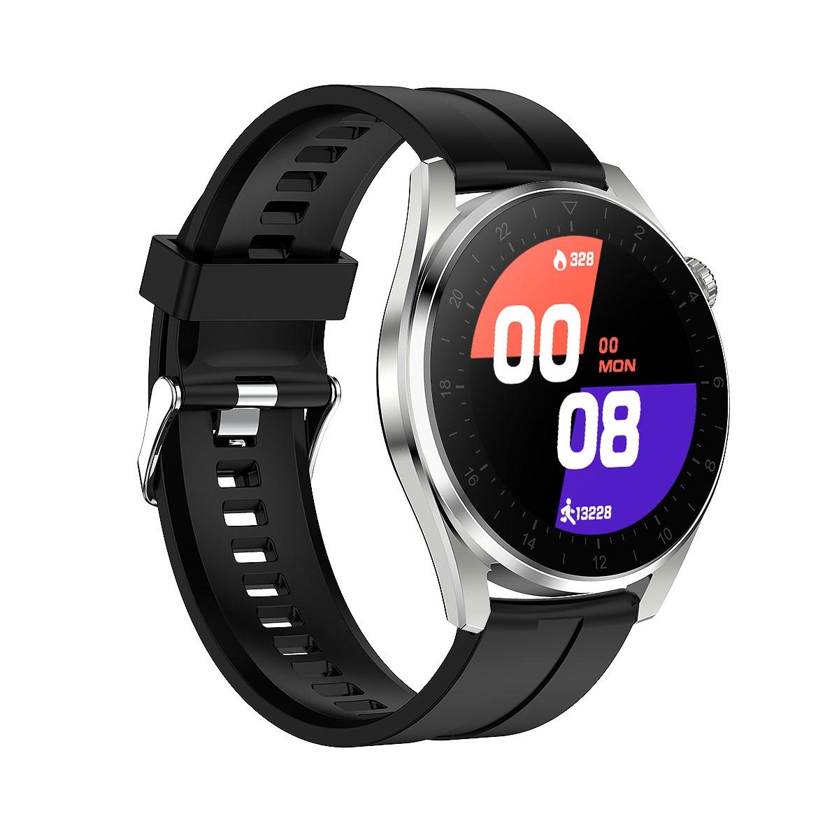 Waterproof Silicone Smartwatch With Colour Display - Silver Tristar Online