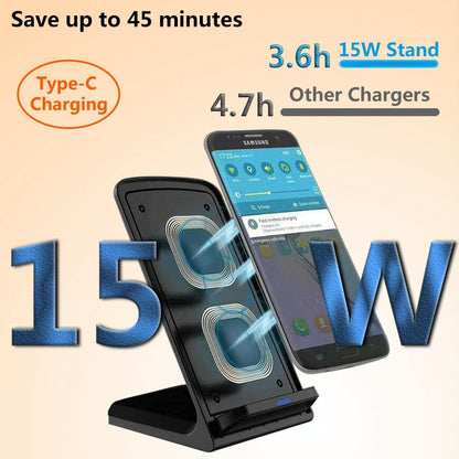 15W Wireless Desktop Charger With Fast Charging - White Tristar Online