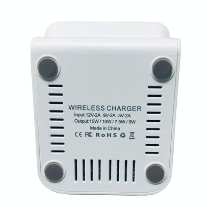15W Wireless Desktop Charger With Fast Charging - White Tristar Online