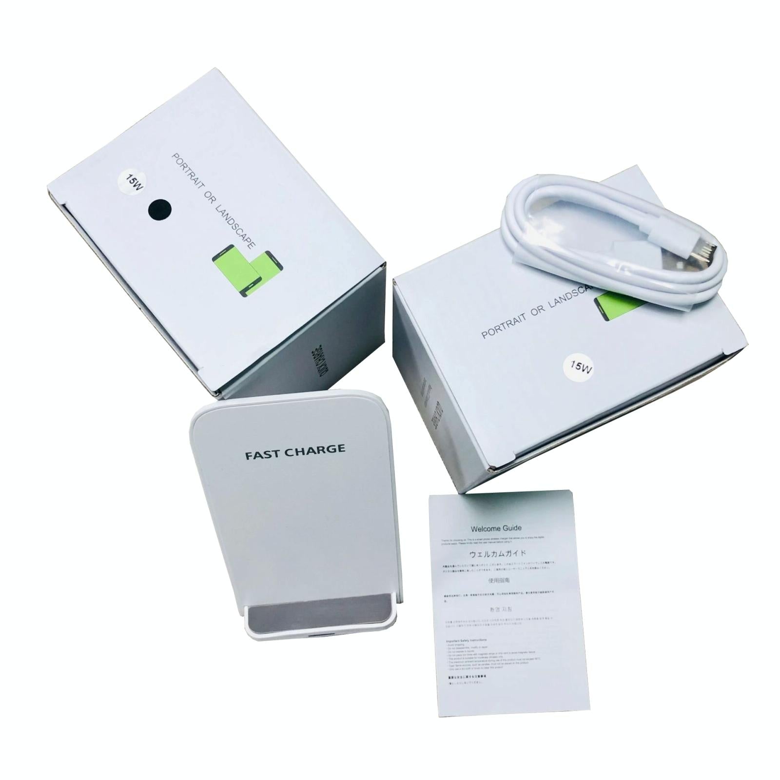 15W Wireless Desktop Charger With Fast Charging - White Tristar Online