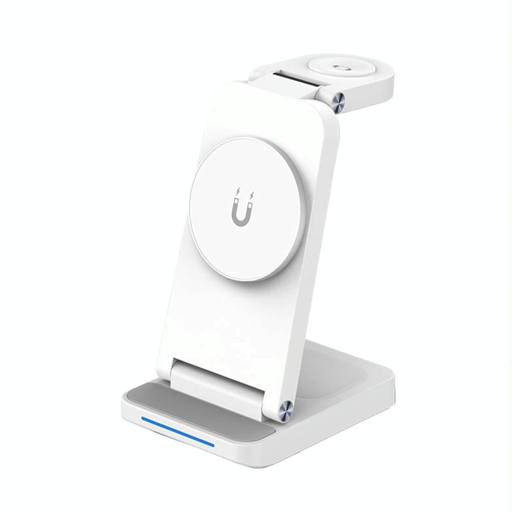 3 In 1 Magnetic Wireless Charger Stand - White Tristar Online