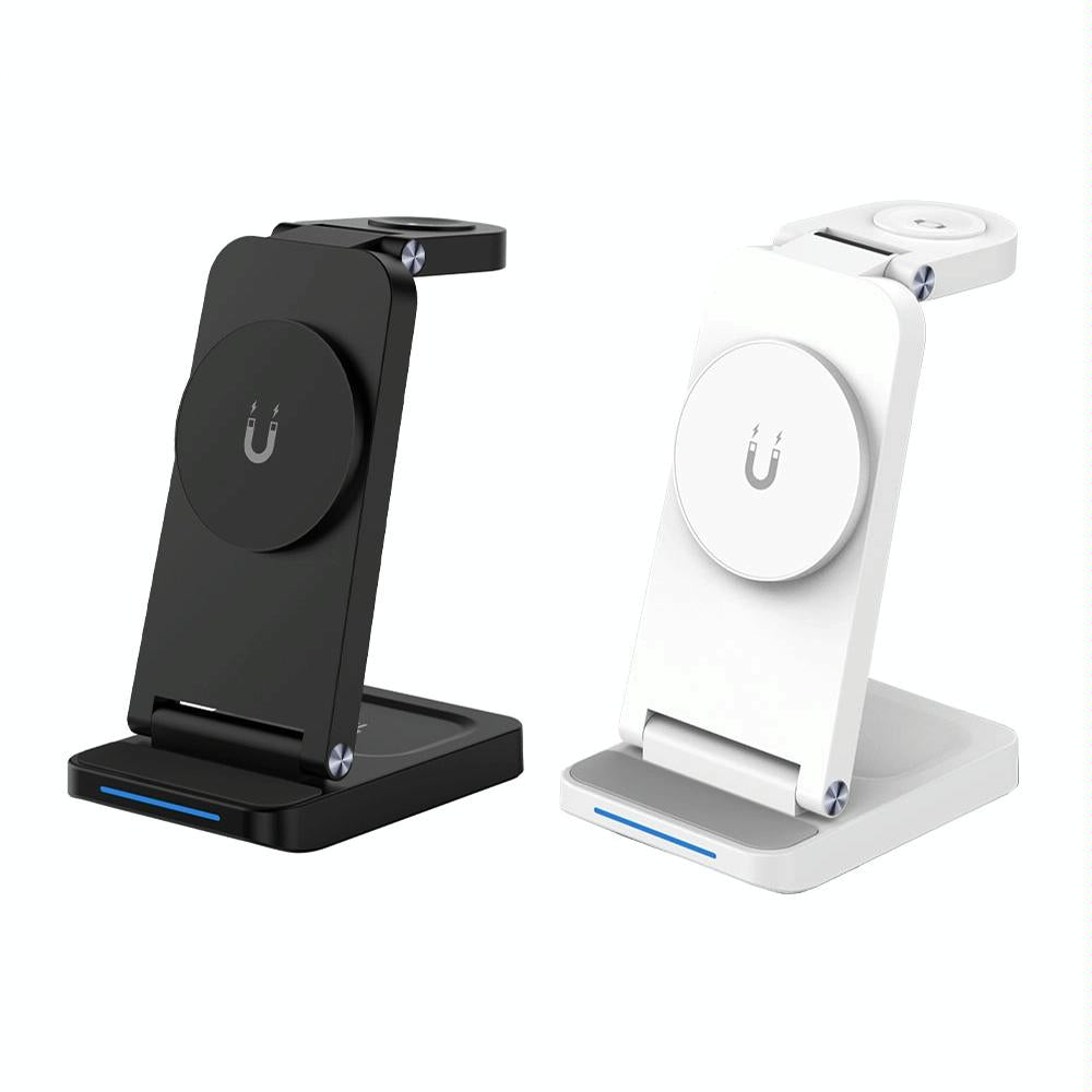 3 In 1 Magnetic Wireless Charger Stand - White Tristar Online