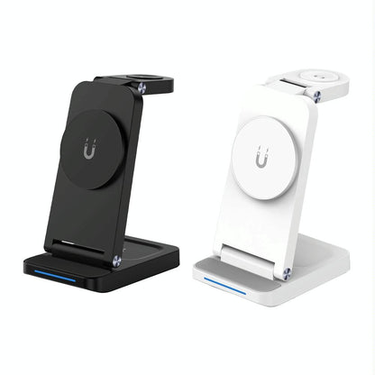 3 In 1 Magnetic Wireless Charger Stand - White Tristar Online