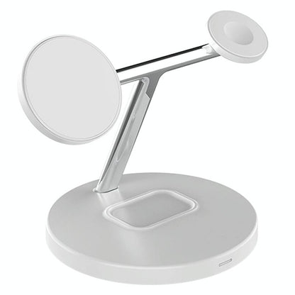 3 In 1 Magnetic Wireless Charger For Mobile Devices - White Tristar Online
