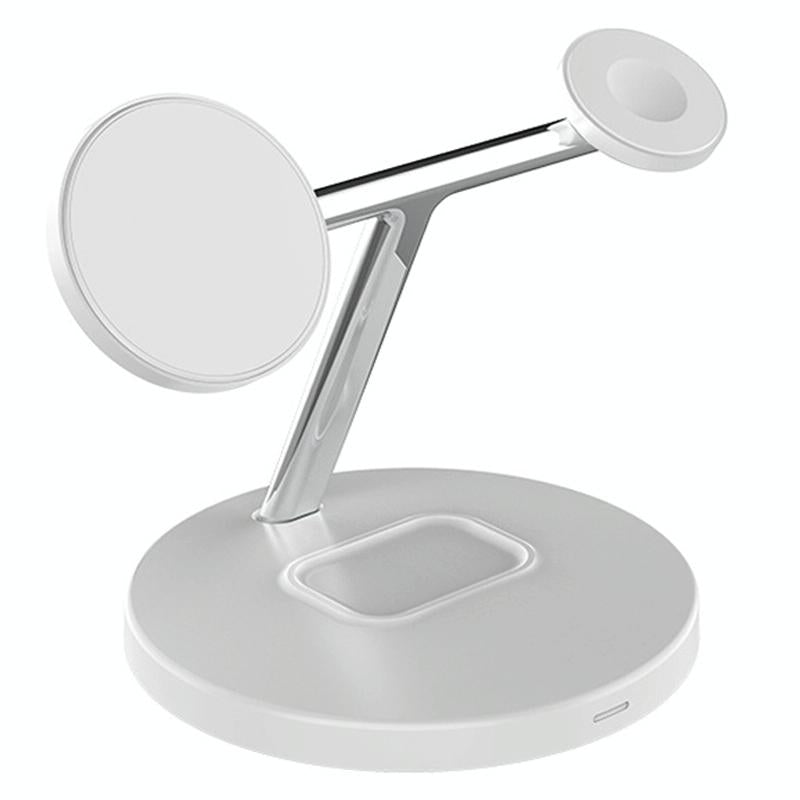 3 In 1 Magnetic Wireless Charger For Mobile Devices - White Tristar Online