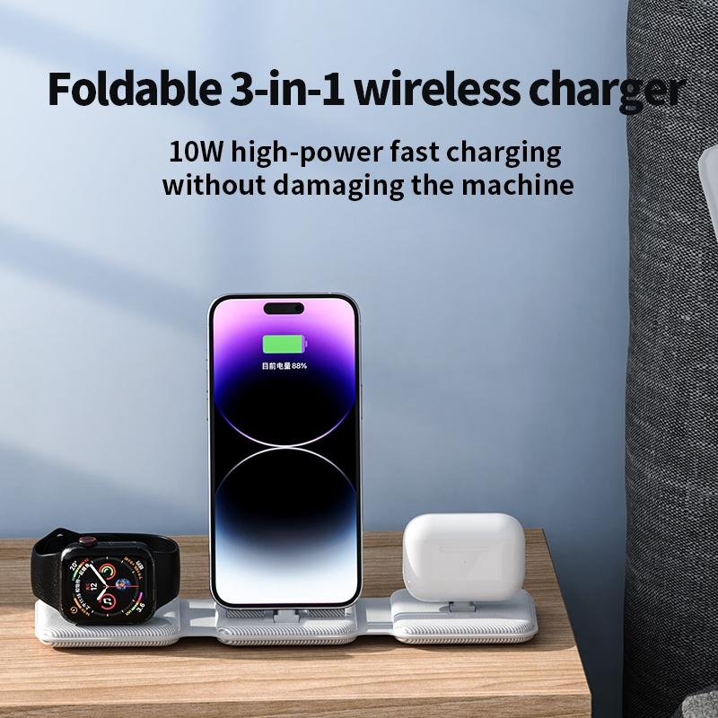 3 In 1 Wireless Charger For Apple Watch Phone & Headset - White Tristar Online