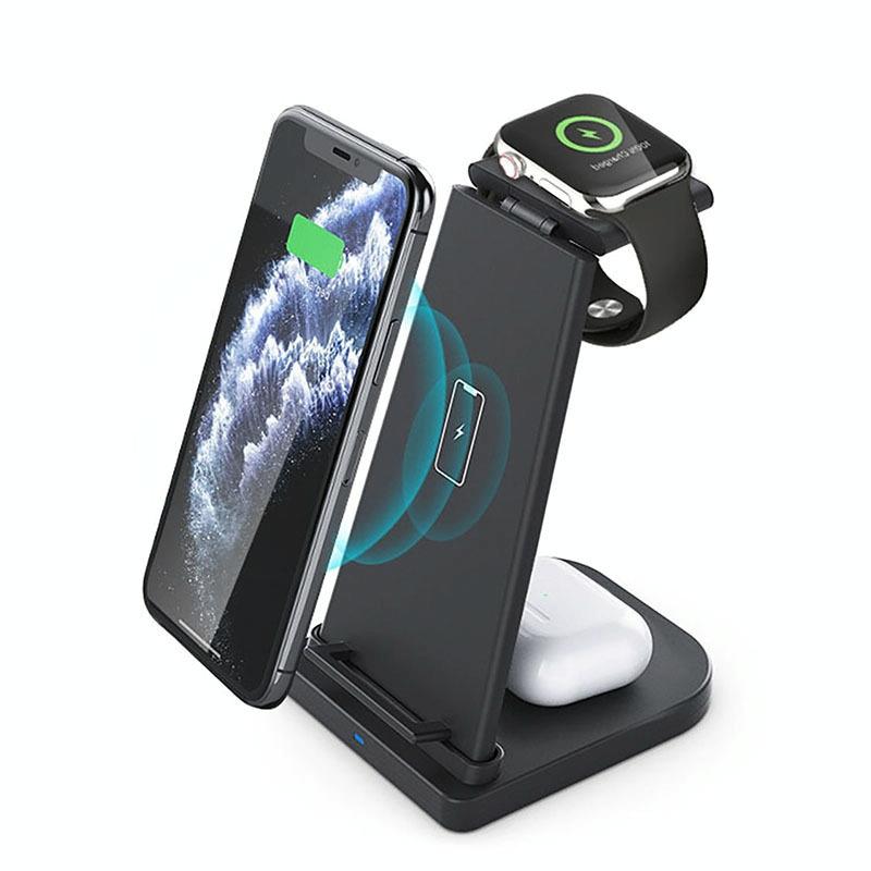 3 In 1 Portable Wireless Charger Detachable - Black Tristar Online