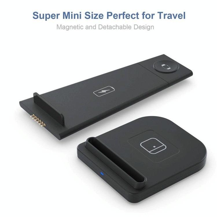 3 In 1 Portable Wireless Charger Detachable - Black Tristar Online