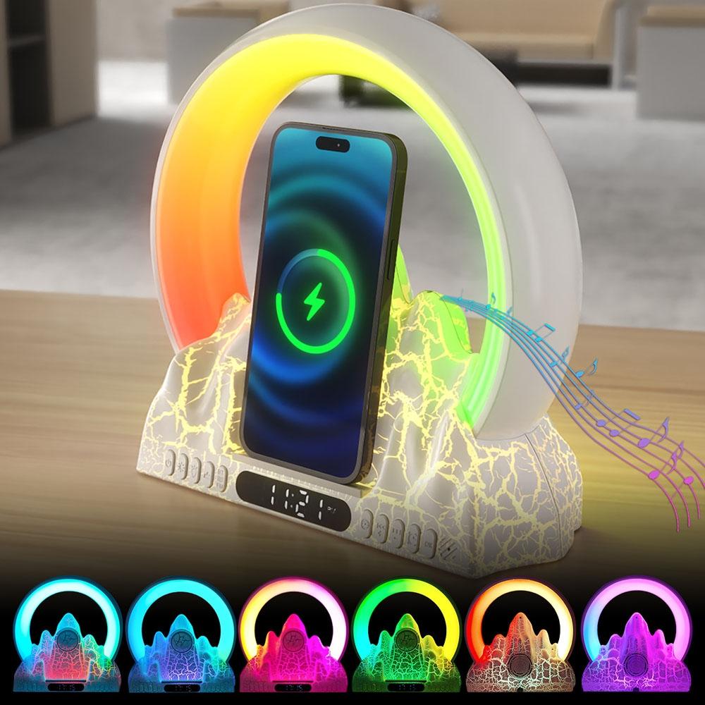 Wireless Charger With Alarm Clock & Bluetooth Speaker - White Tristar Online