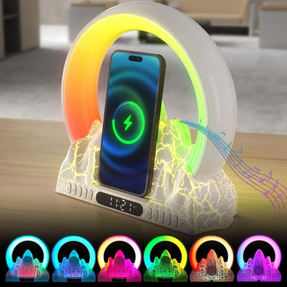 Wireless Charger With Alarm Clock & Bluetooth Speaker - White Tristar Online