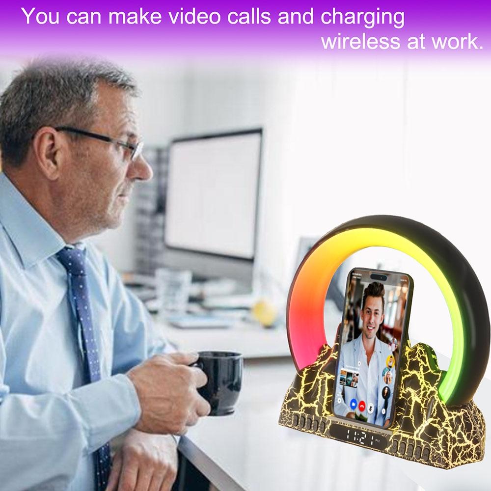 Wireless Charger With Alarm Clock & Bluetooth Speaker - White Tristar Online