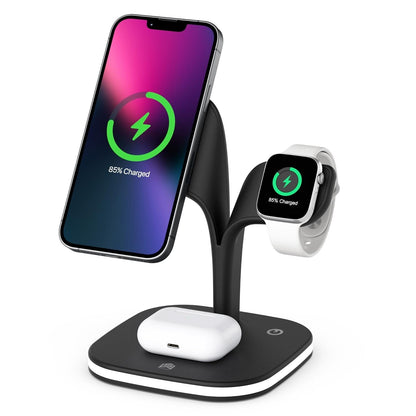 15W 5 In 1 Magnetic Wireless Charger With Stand - White Tristar Online