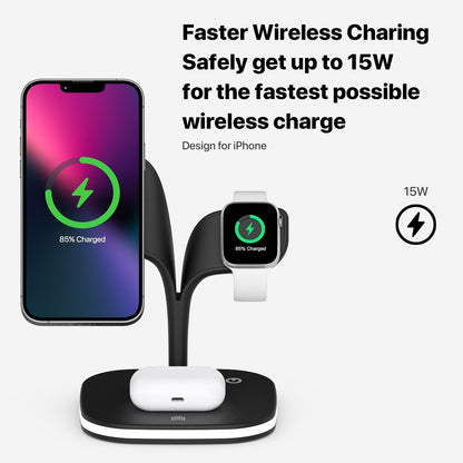 15W 5 In 1 Magnetic Wireless Charger With Stand - White Tristar Online