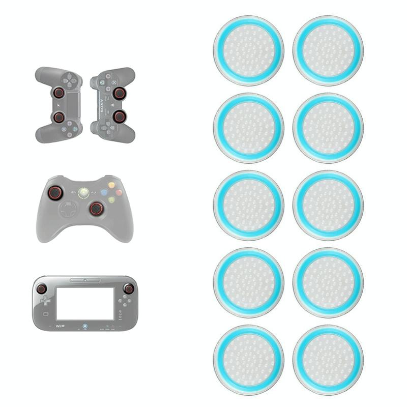 10-piece Luminous Gamepad Button Caps for Ps5 / Ps4 / Ps3 / Xbox one / 360 / Pro / Series x / s - Transparent Red Circle Tristar Online