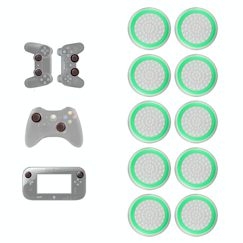 10-piece Luminous Gamepad Button Caps for Ps5 / Ps4 / Ps3 / Xbox one / 360 / Pro / Series x / s - Transparent Red Circle Tristar Online