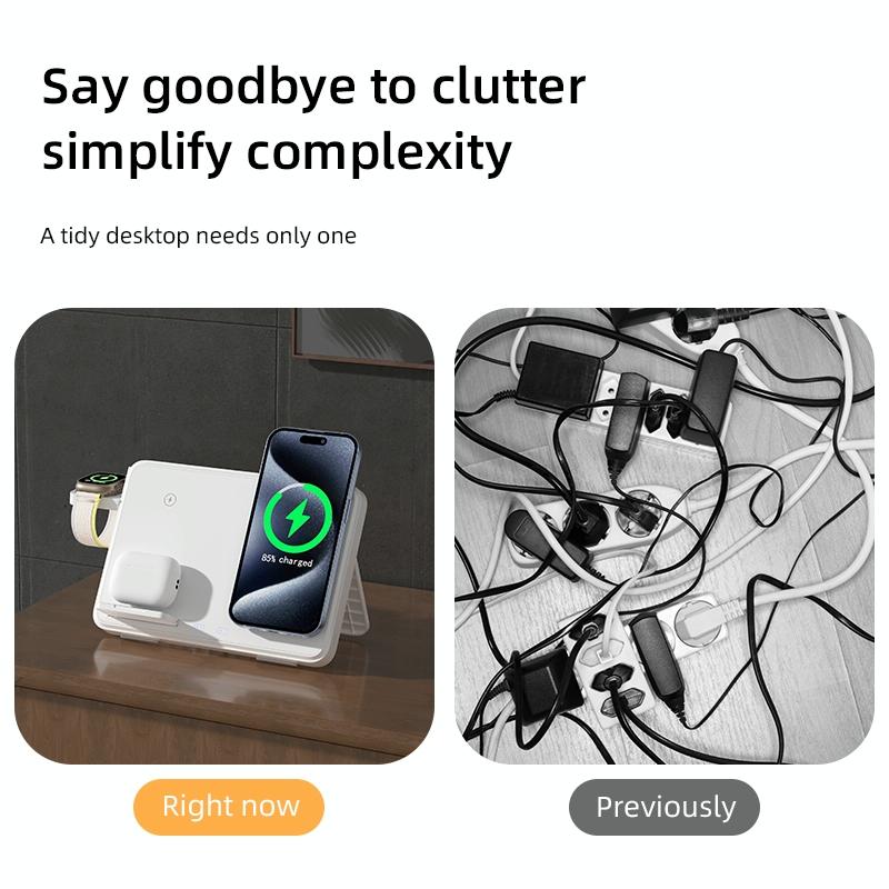 15W Magnetic Wireless Charger With Night Light - White Tristar Online