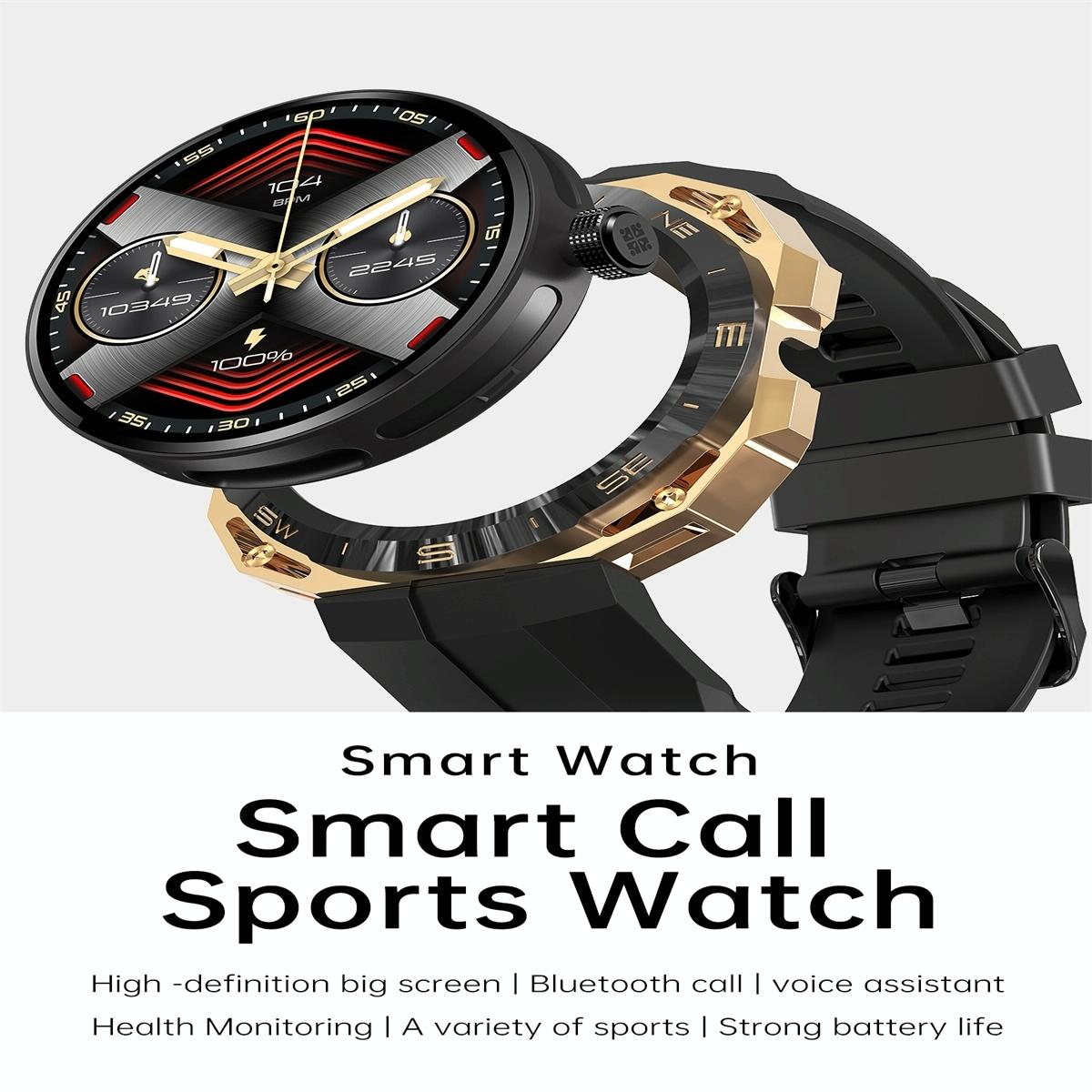 Smart Watch With Heart And Blood Monitoring Colour Screen - Gold Tristar Online