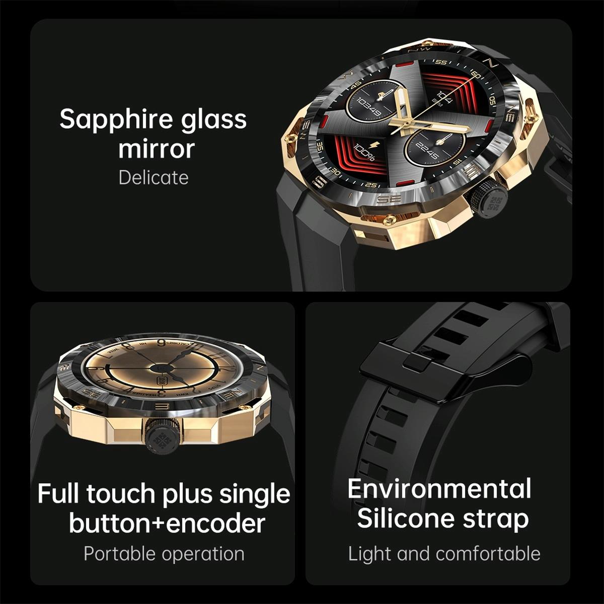 Smart Watch With Heart And Blood Monitoring Colour Screen - Gold Tristar Online